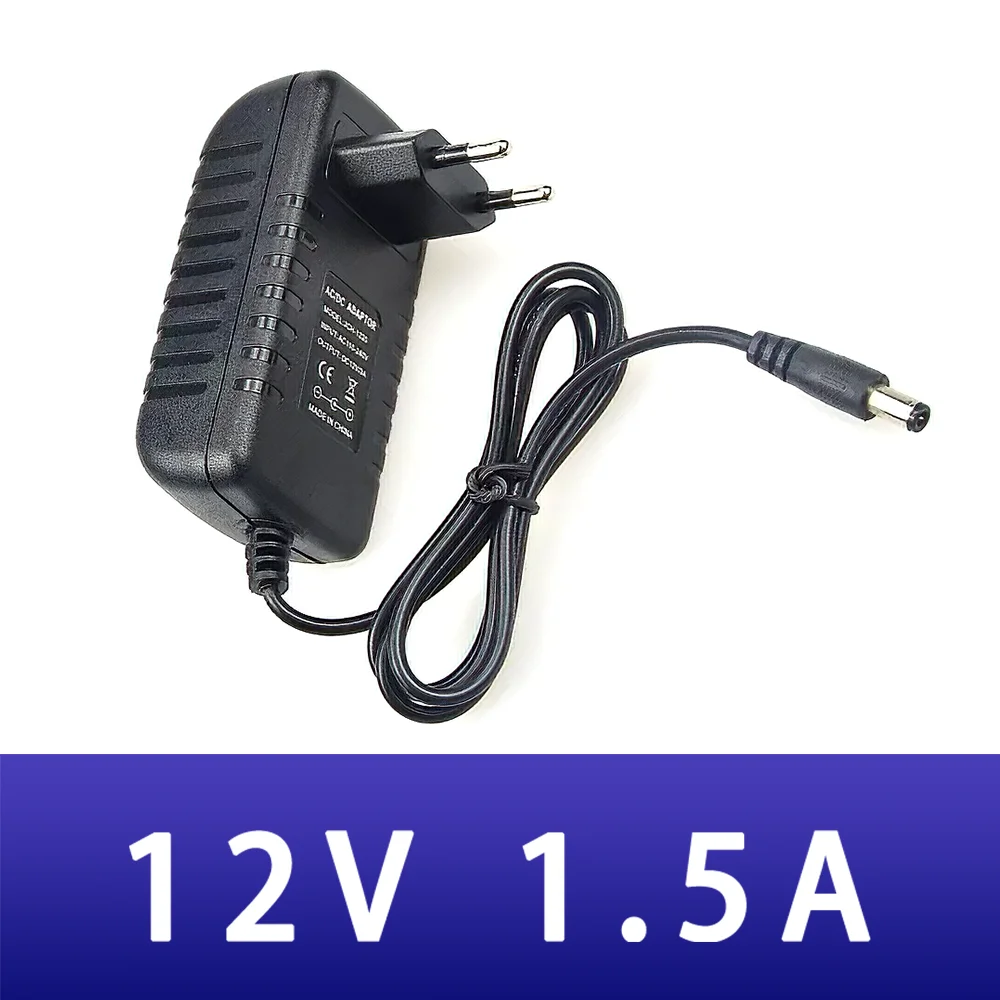 

AC DC 12V 1.5A 2024 Newest power adapter 100-240V Switching Power Supply Converter Adapter EU UK AU US 5.5mm x 2.1mm Plug