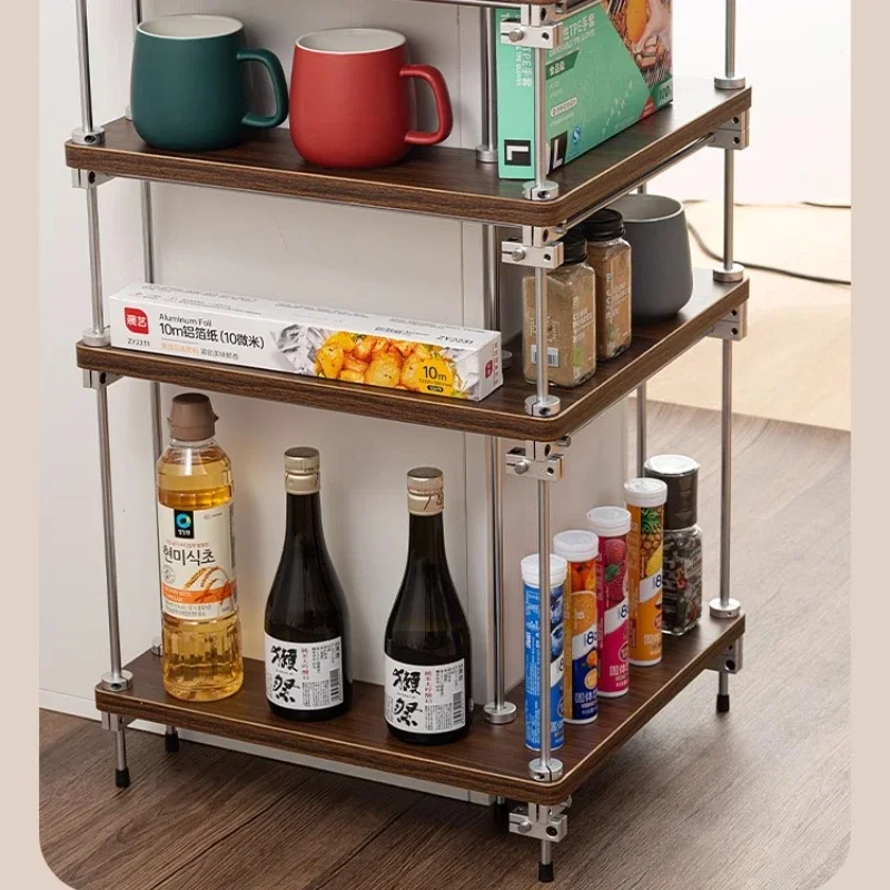 Optical axis corner rack, floor-to-ceiling kitchen multi-layer L-shaped