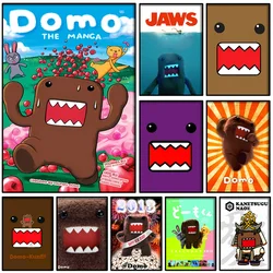 Cute Domo Kun Poster Self-adhesive Art Waterproof Paper Sticker Coffee House Bar Room Wall Decor
