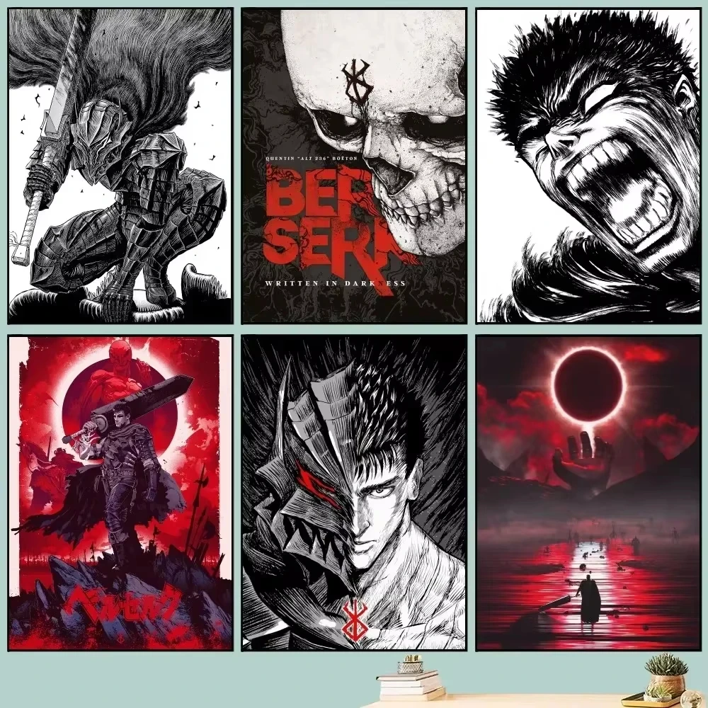 AA Classic Retro Wall , Japanese Anime Movie, Berserkers, HD Canvas Printed Poster, Home Living Room Bedroom Decoration