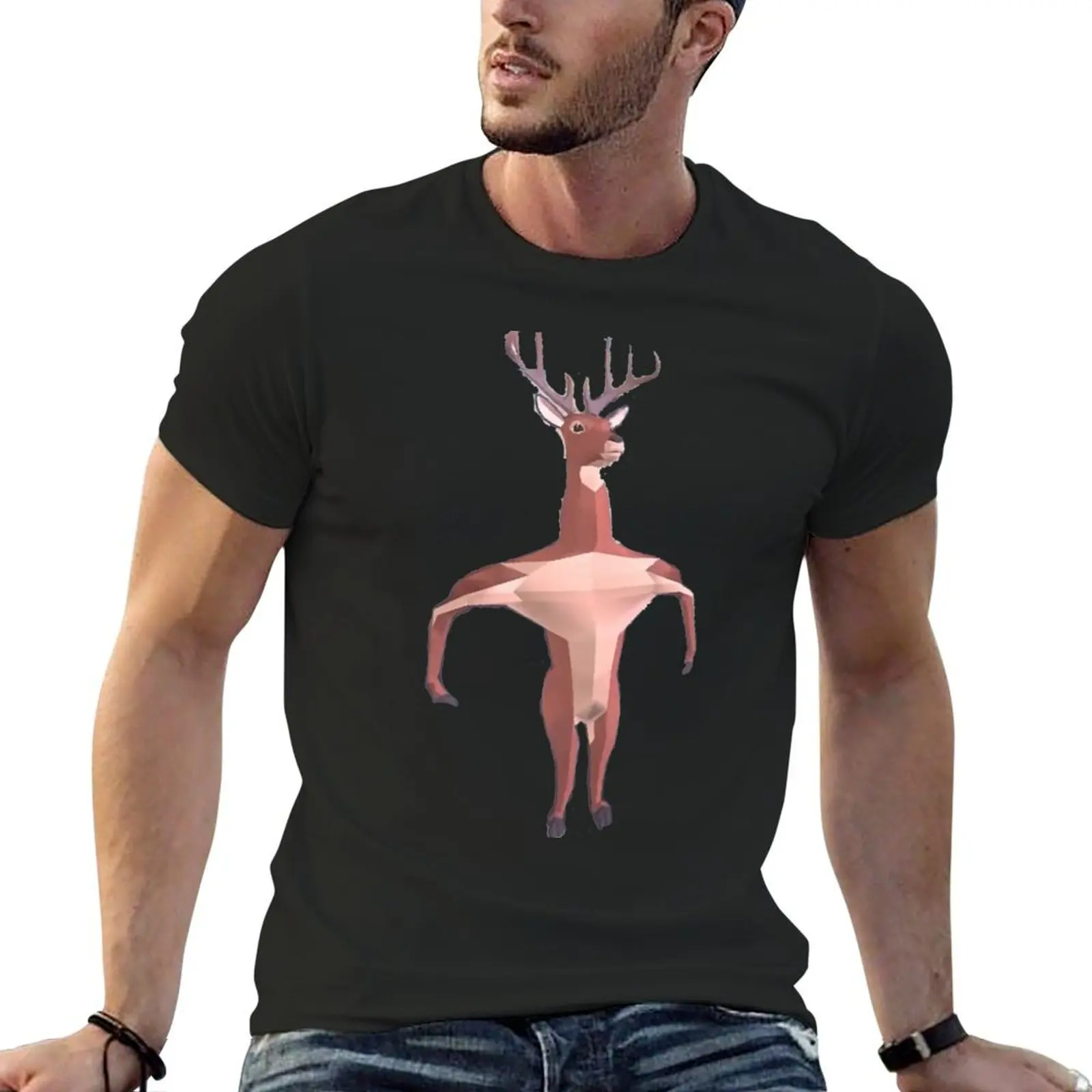 Running deer simulator funny Gift. T-Shirt man t shirt shirts graphic plus size clothes man clothes sweat shirts, men