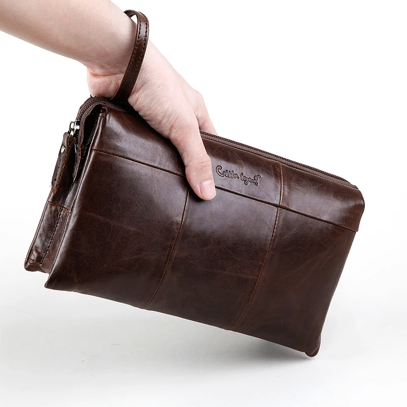 Business Clutch bag Multifunction Men Wallet Genuine Leather Long Wallets Purse Large Capacity Cell Phone Pocket