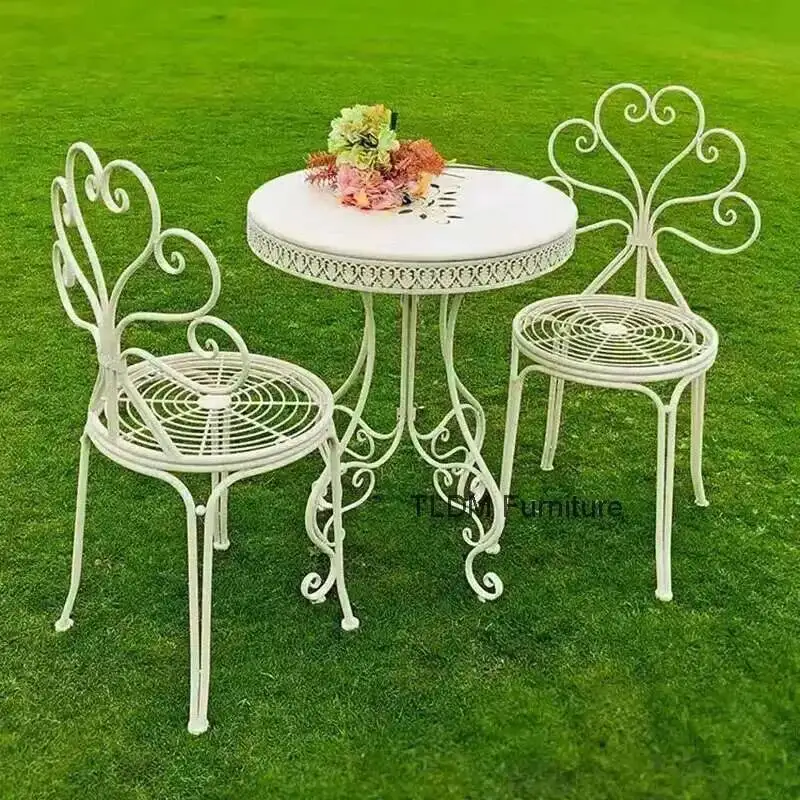 

Iron Garden Furniture Sets for Garden American Waterproof Backrest Chair Leisure Retro Outdoor Furniture Sets Luxury for Balcony