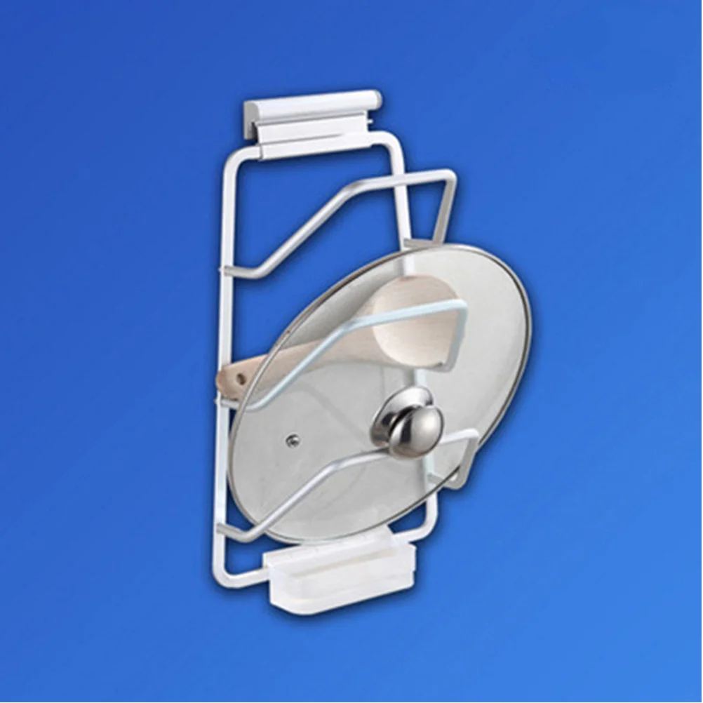 

3 Tier Pot Lid Rack Wall Mount Space Aluminum Arc Groove Design with Water Tray for Kitchen Organization Pan Lid Storage Shelf