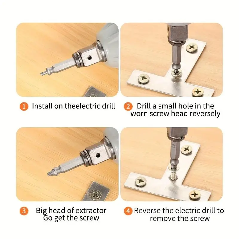 

Damaged Screw Extractor Drill Bits Guide Set Broken Speed Out Easy out Bolt Stud Stripped Screw Remover Tool