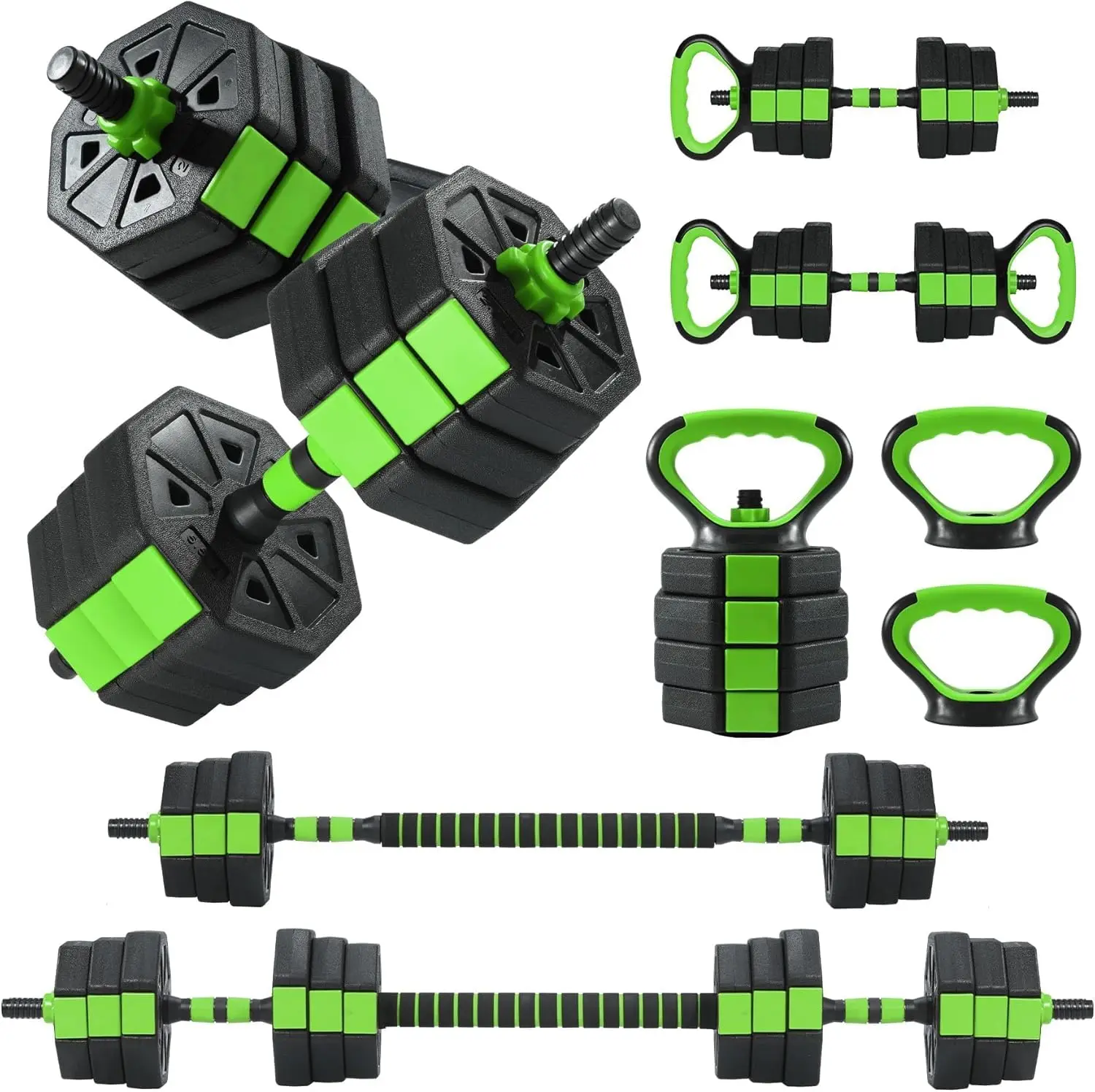 

Dumbbells, 44/66/88Lbs Free Weight Set with Connector, 4 In1 Weight Dumbbell Set Used As Kettlebells, Barbell, Push U