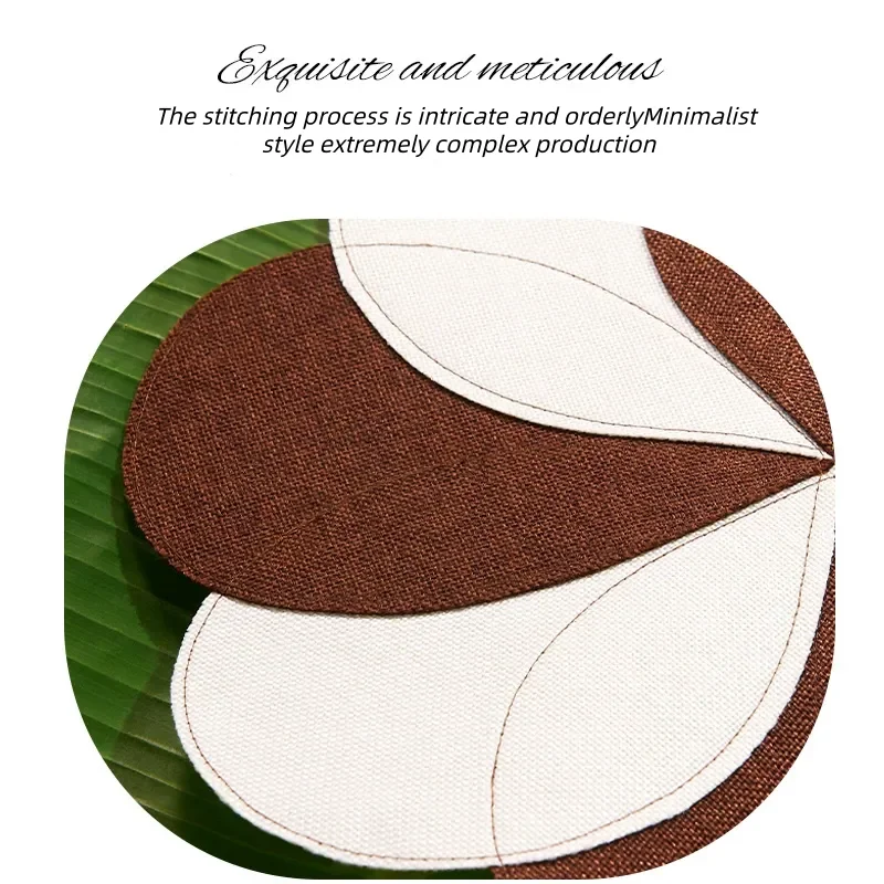 Latest Two Color Linen Flower Mat for Dining Room and Home Table Decoration and Heat Insulation