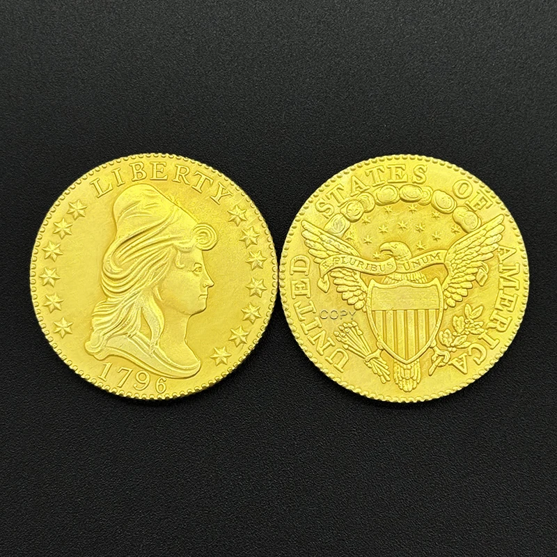 1 قطعة الولايات المتحدة 1796/1797/1798/1802/1804 قبعة يرتدي تمثال الحرية شعار النسر جمع التذكارية طبق الاصل عملة ذهبية #6