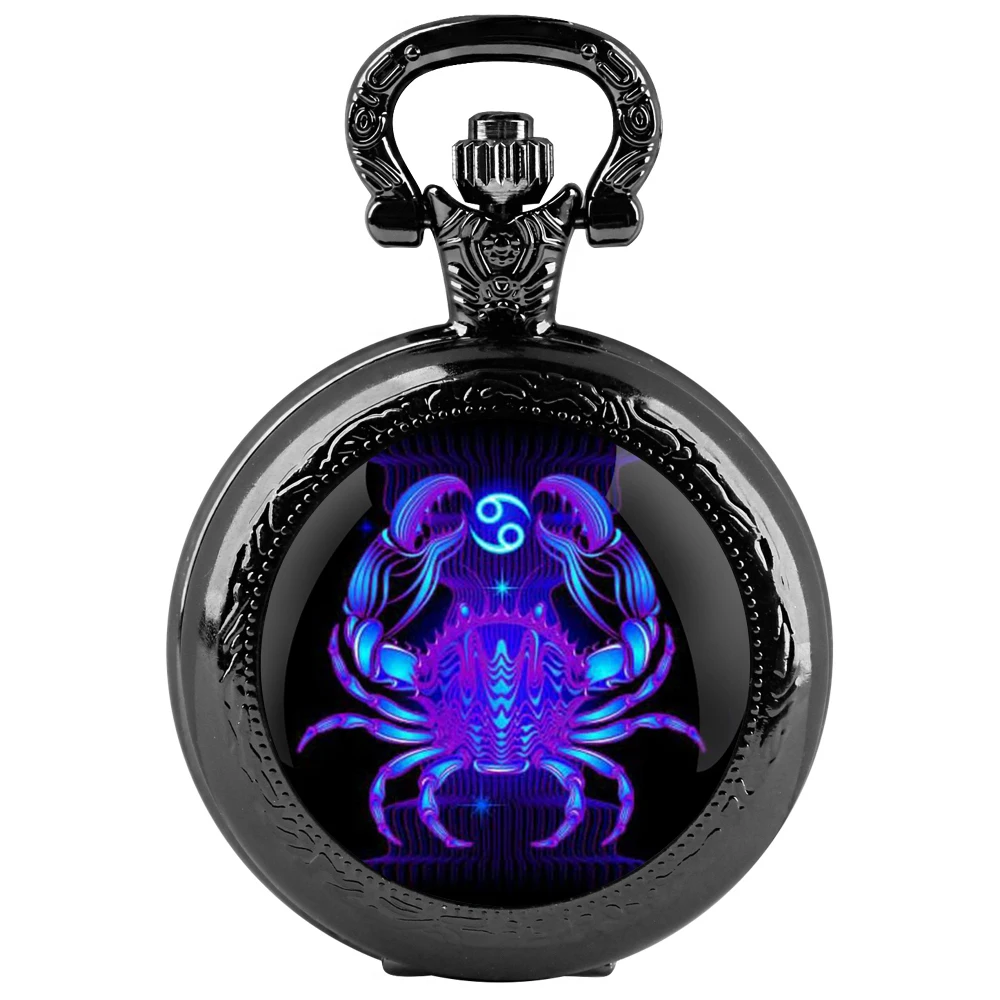 [Cancer Guardian] Glass patch quartz pocket watch - Cancer design, rich in emotion, suitable for both gift giving and personal u