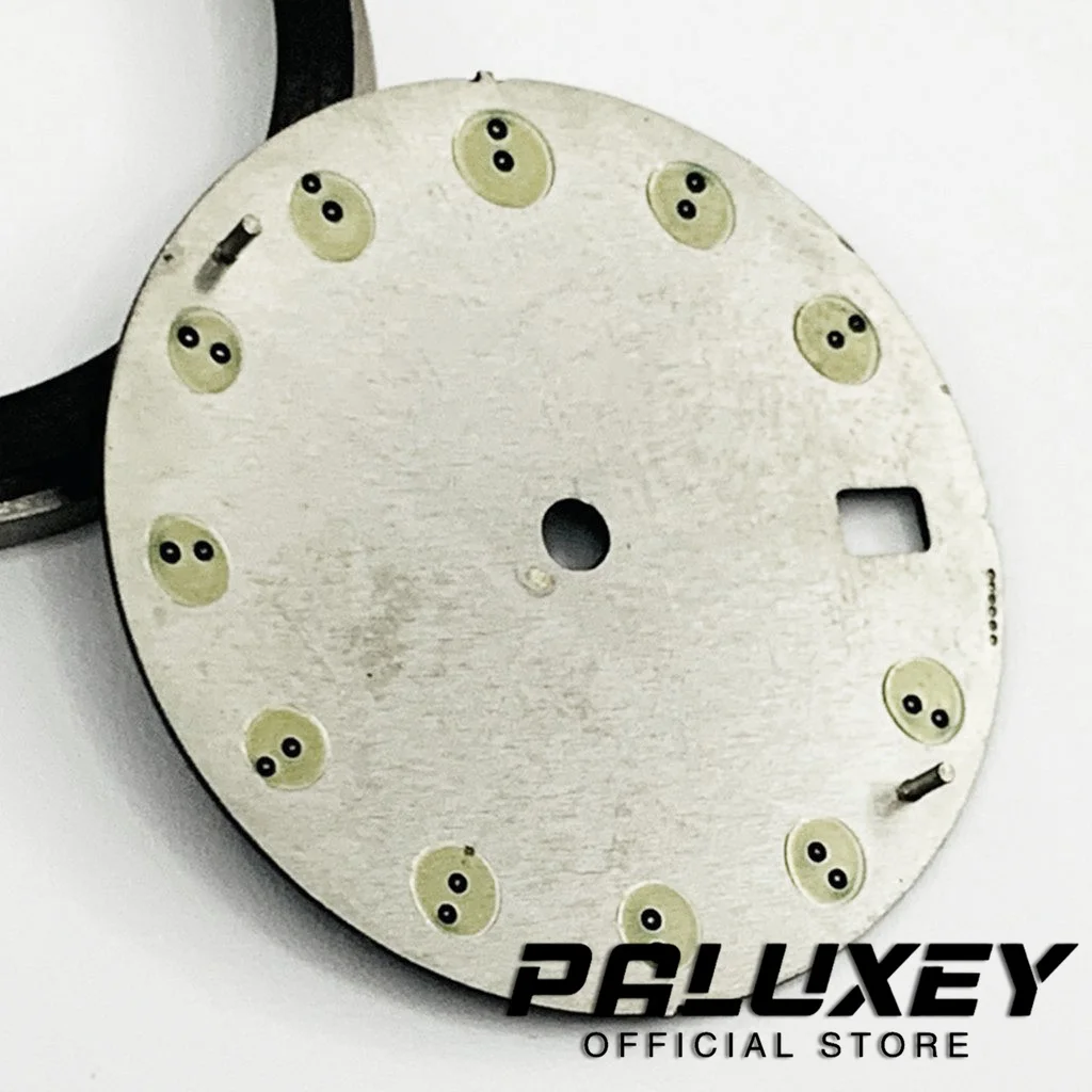 Nh35 29 مللي متر ساعة سوداء معقمة الطلب الأخضر مضيئة ووتش وجوه لحركة NH35/4R/7S استبدال أجزاء