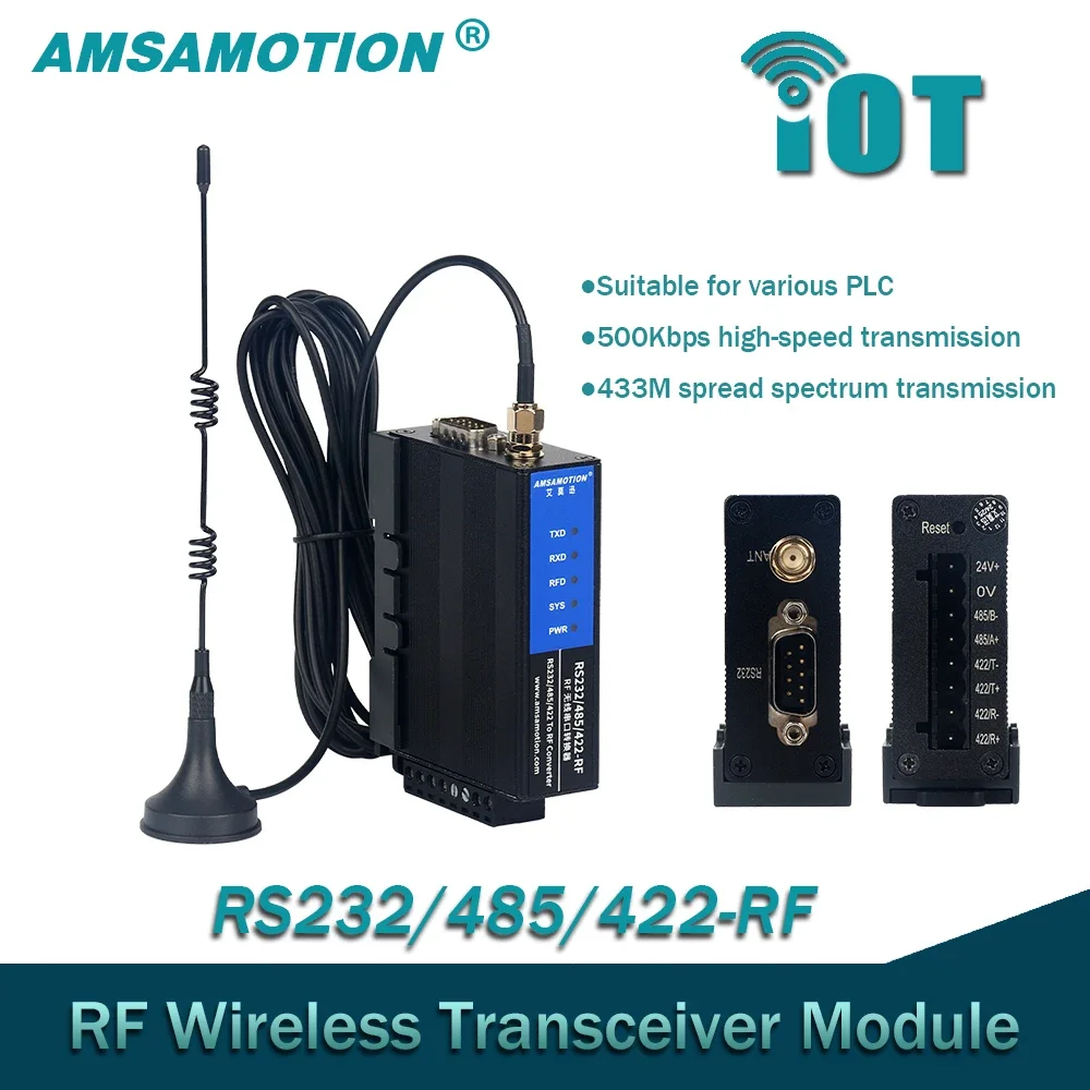 

Модуль беспроводной радиочастотной связи AMSAMOTION RS232/485/422-RF 433 МГц для высокоскоростной связи и удаленной загрузки
