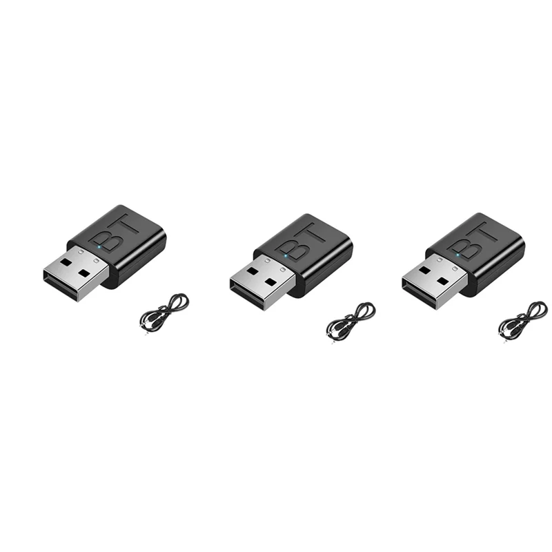3 個 2 で 1 USB Bluetooth 5.0 オーディオレシーバートランスミッター USB Bluetooth アダプター 3.5 ミリメートルオーディオケーブルプラグアンドプレイ