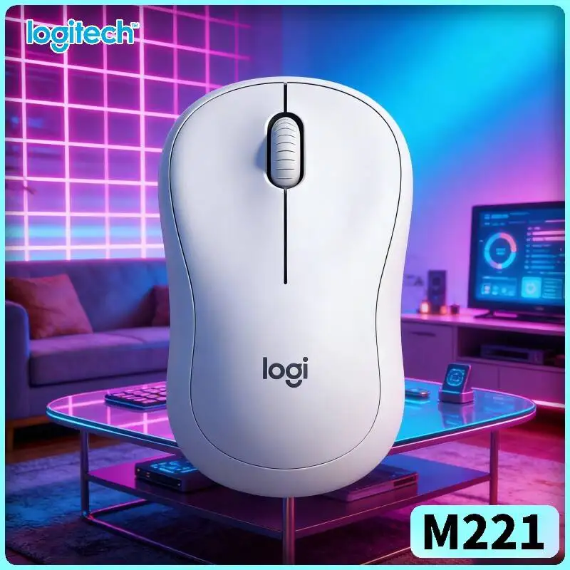 Logitech M221 Ergonomic Wireless Mouse - 10m Working Zone, 2.4GHz Link, Firm Signal, Windows Mac Linux PCs