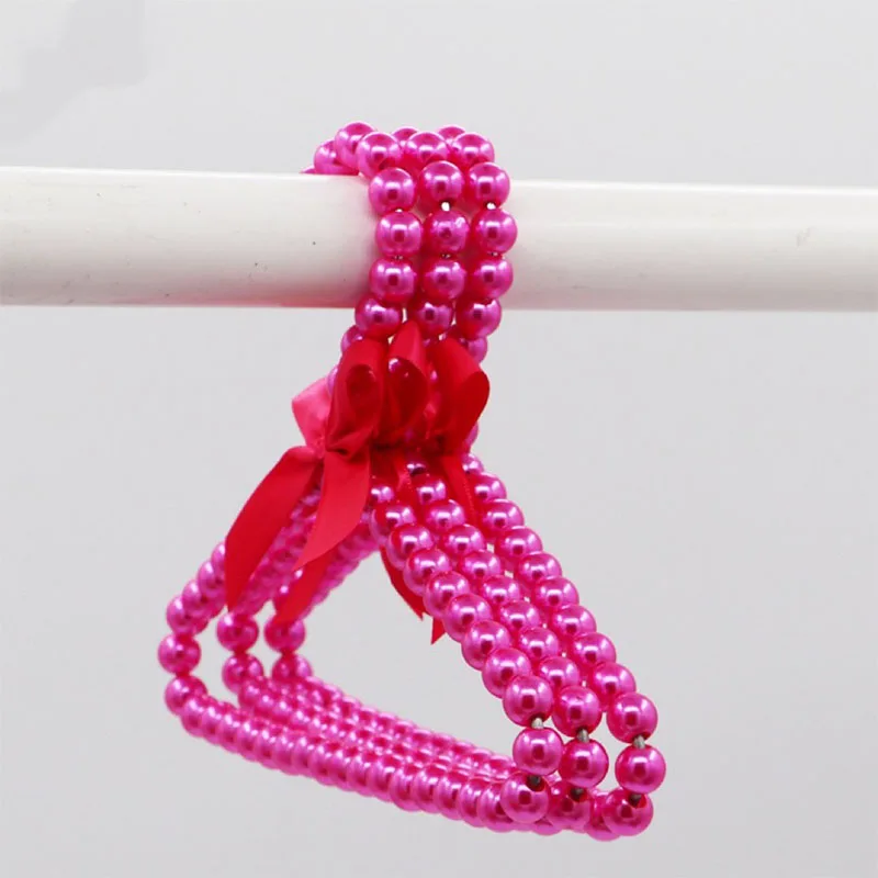 Ribbon Bowknot Clothes Hangers Faux Pearl Bow Clothes Hangers Hook for Pet Dog Cat Children Kids Women Baby Space Saving hooks