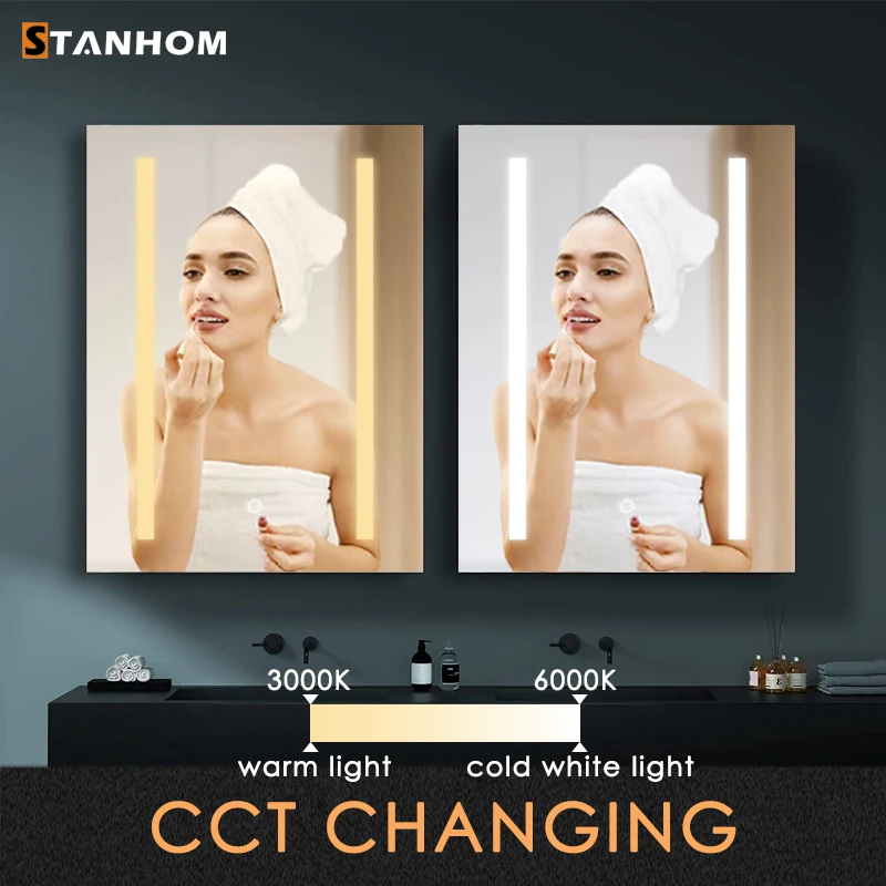 CE RoHS UKCA Bathroom Vanity Mirror Cabinet Luxury Wall Aluminum Storage Medicine Cabinet with LED Light view 3