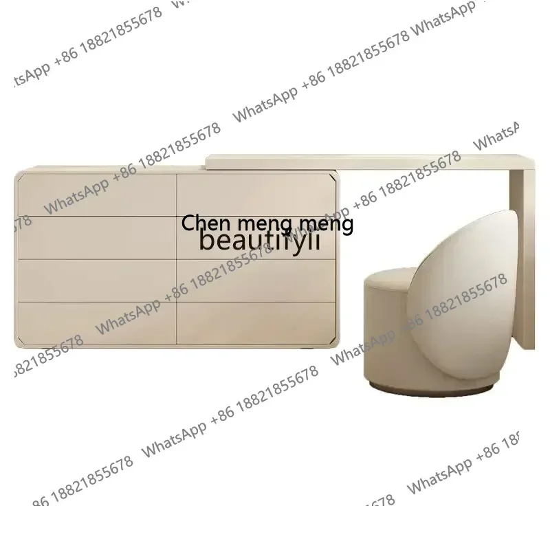 

D178 Italian minimalist cream style dresser storage cabinet integrated modern minimalist bedroom dressing table desk