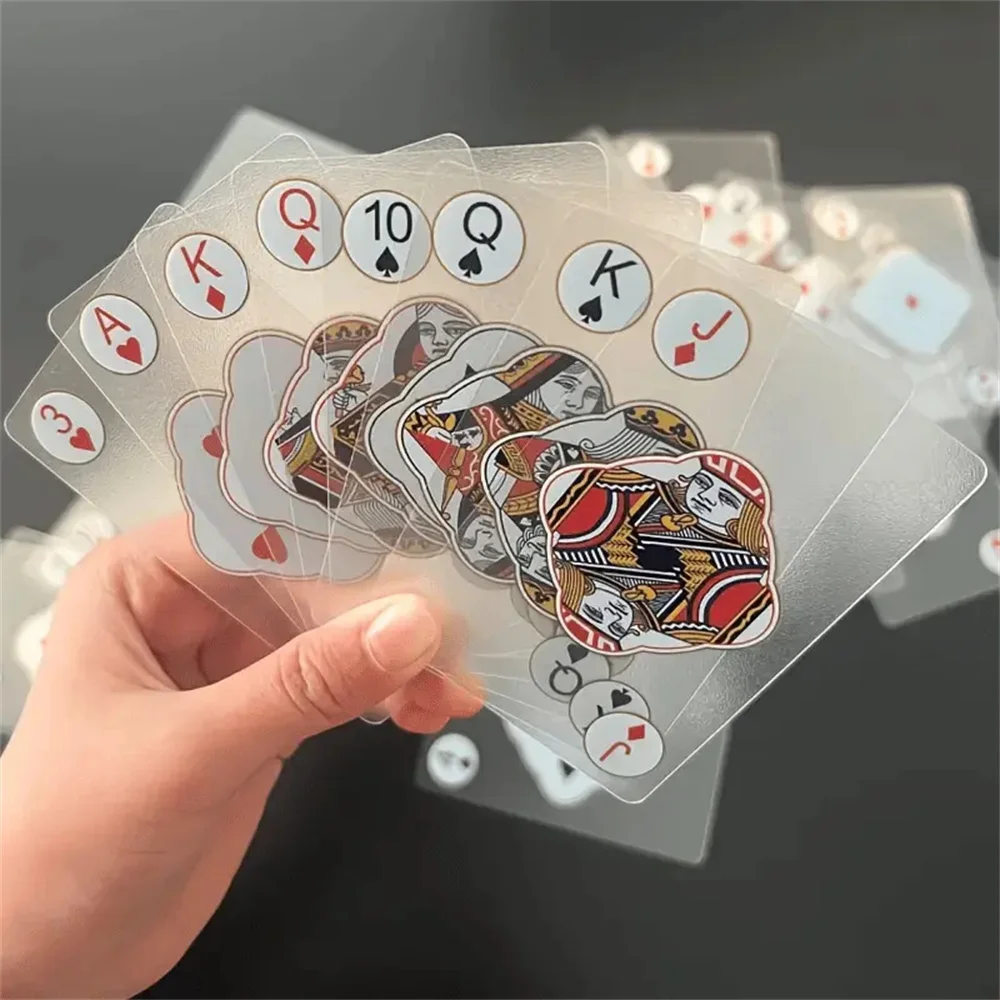 Waterproof Transparent Plastic Playing Cards 2Sets Creative Durable PVC Poker for Deck Board Game and Classic Card Games Access