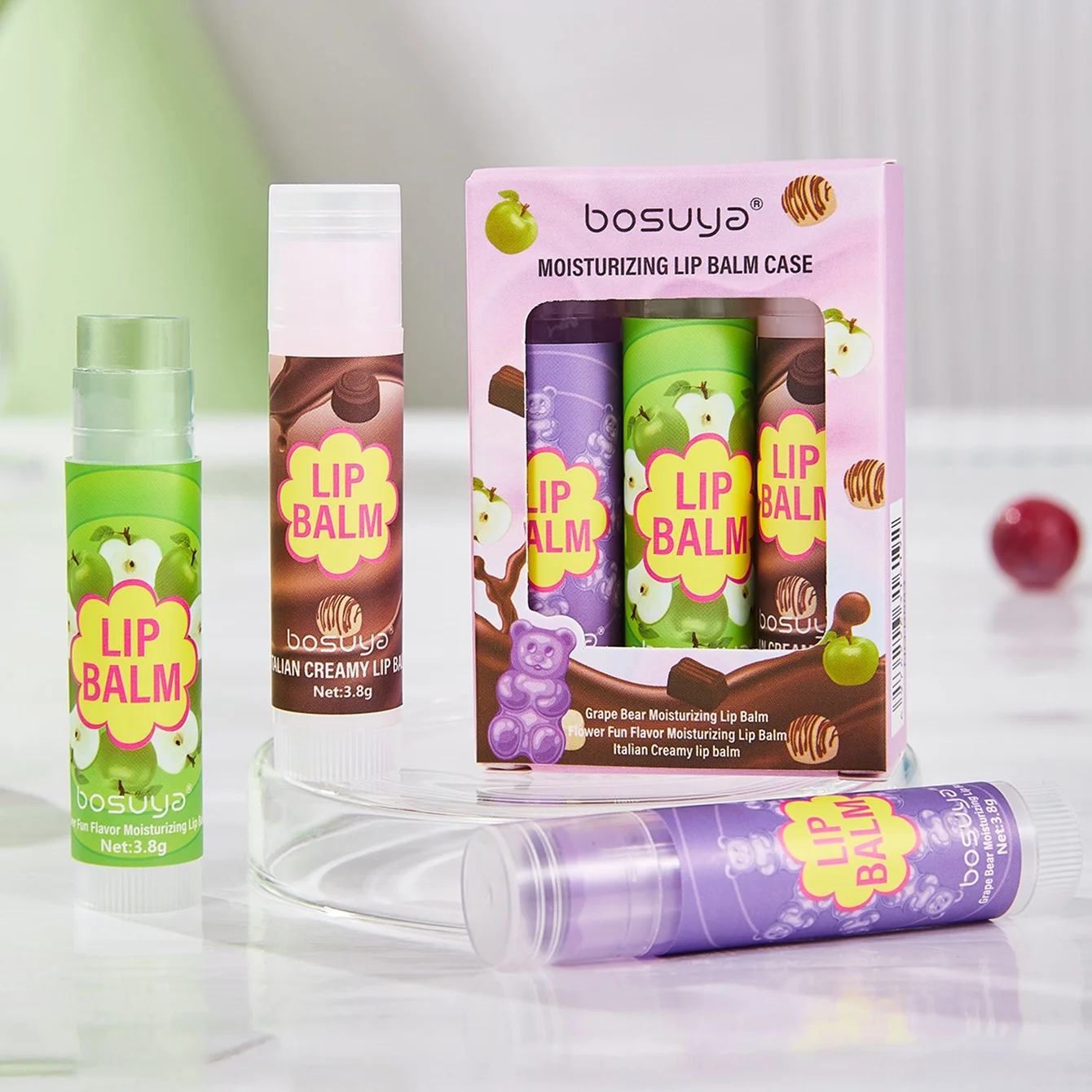 3 шт./компл., фруктовый увлажняющий бальзам для губ, натуральный гипоаллергенный бесцветный губная помада, желе, осветляющий женский и мужской аксессуар для ухода за губами
