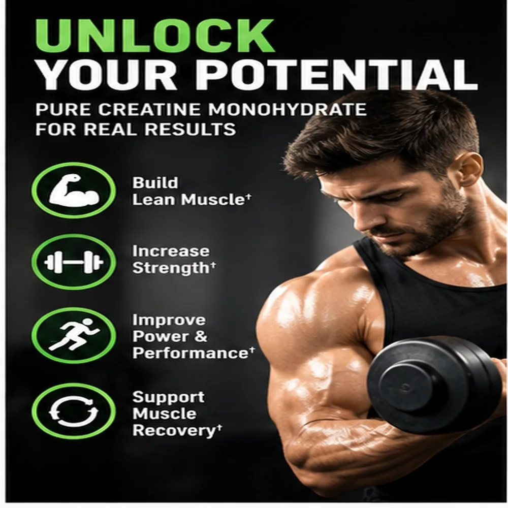 Micronized Creatine Monohydrate Powder,Support Muscle Strength & Endurance, Workout Supplement for Gym, Easy Mix, Unflavored