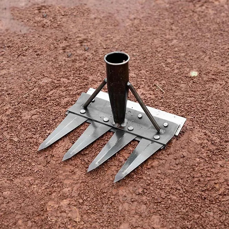 2/3/4/5/7 Teeth Garden Rakes Weeding Tool Hand Agricultural Nail Harrow Metal Harrow Effortless Soil Turning Farming Tools #6