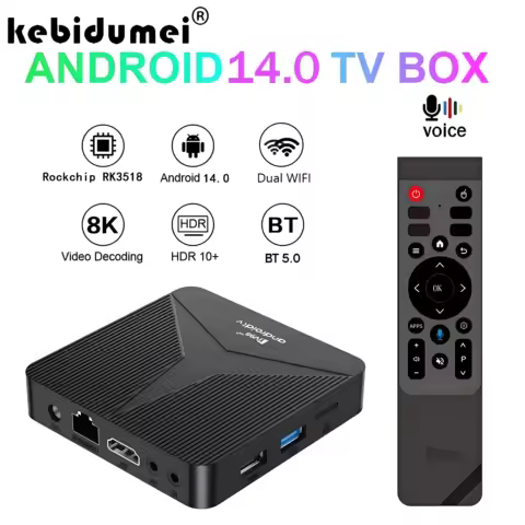 TV98 ATV RK3518 TV Box Android 14 Smart iptv 4G 5G Wifi6 BT5.0 8K 4K Ultra HD Voice remote Set Top Box Android Box