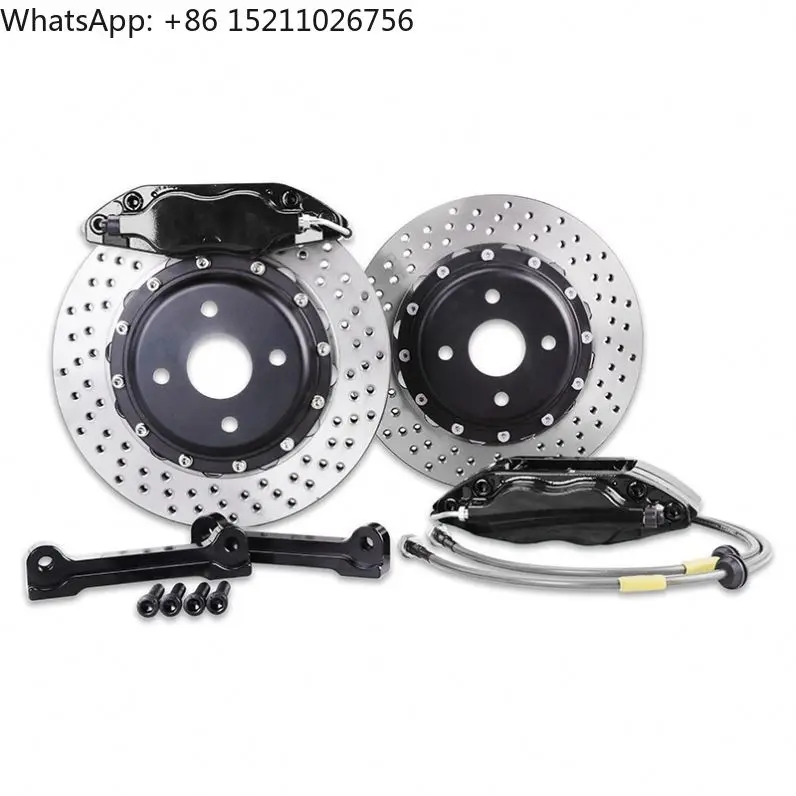7600 4 Piston Big Brake Calipers Kit for VW Polo GTI BMW E46 E90 F30 Toyota Camry Racing Auto Brake Disc with Ceramic Brake Pads
