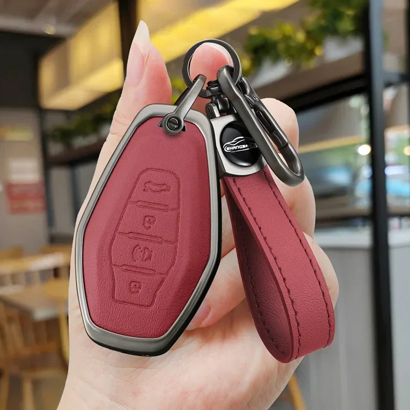 

Alloy Leather Car Key Case Cover Shell For Chery Jetour DASHING X-1 Plus DTC 2022 2023 X70 PLUS Coupe X90 PLUS X70S X95 Keychain