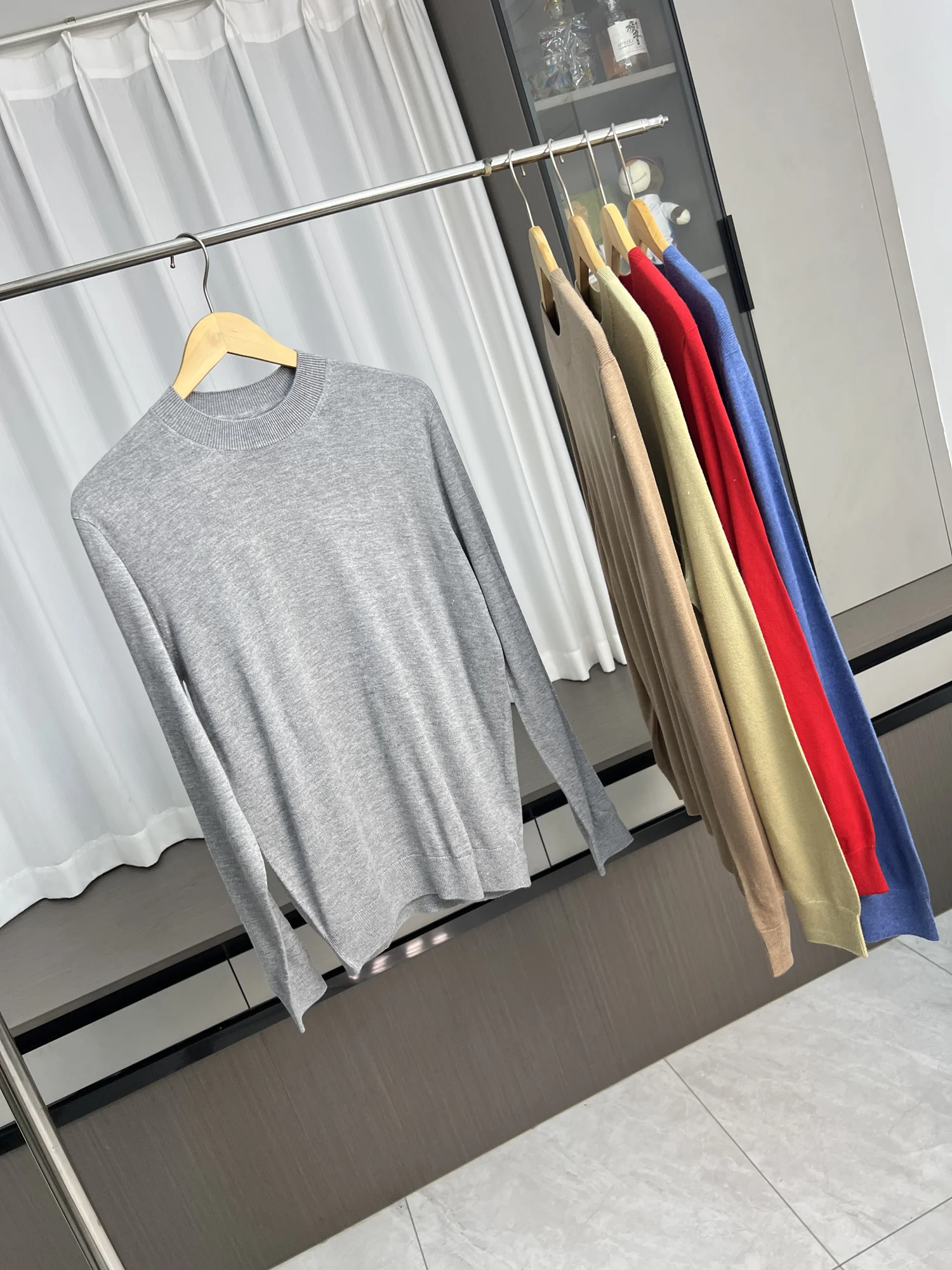 

Comfortable Casual round Ne Knitted Sweater Silk Wool Blend Men's Faion Autumn Winter Skin-friendly Breathable Long Sve