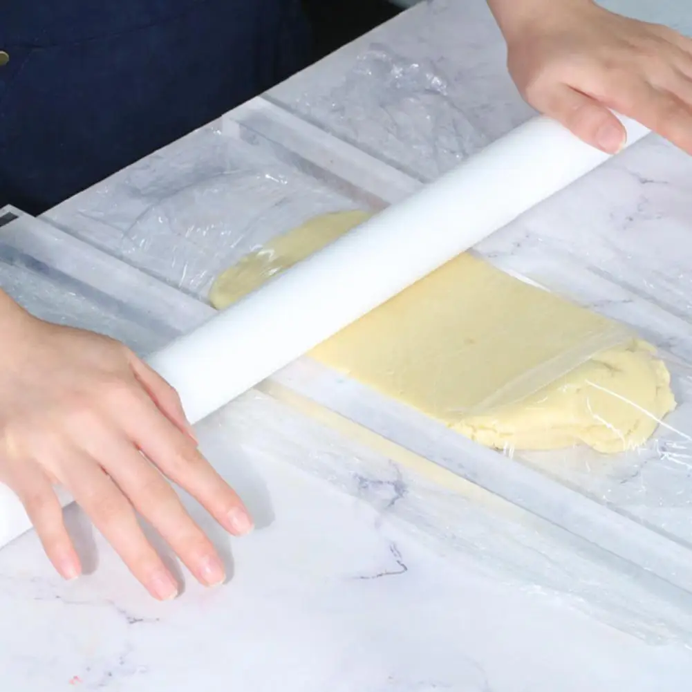 2Pcs Rolling Pin Guide Measuring Dough Strip Transparent Acrylic Pizza Cookies Dough Biscuit Smoother Baking Accessories