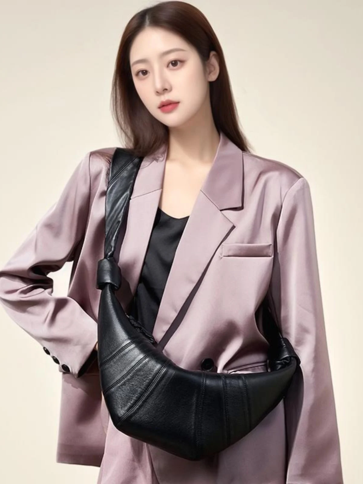 

Leather oulder Bag Crossbody Unique Design Casual Sle Dumpling ape Soft Handbag for Young Adults Miracle Kira...