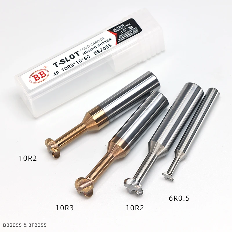 BB-Fraise en Carbure CNC à Fente en T, Périphérique Concave, Outil d\'Usinage en Acier et en Aluminium, 6mm, R0.5, R1, R1.5
