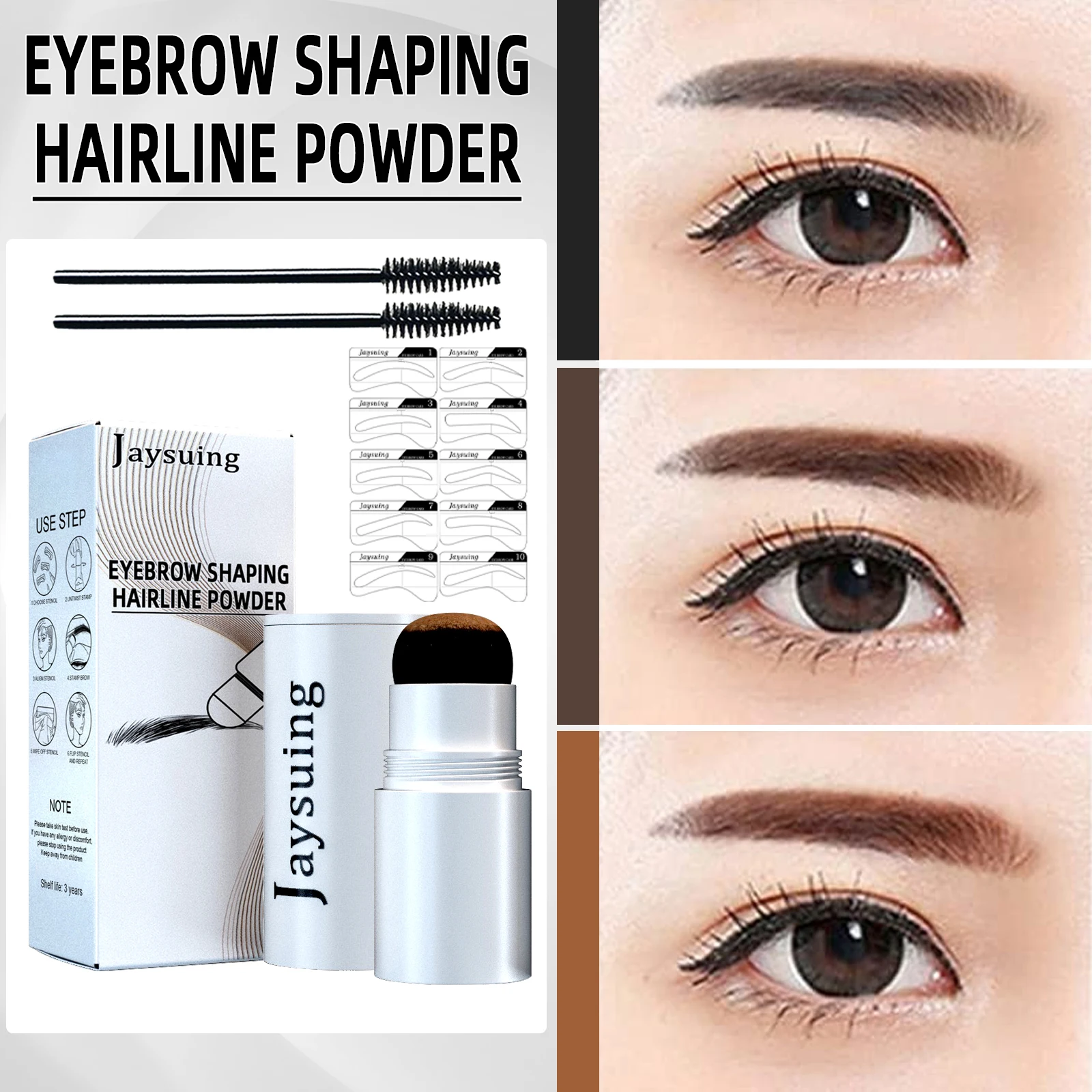 ชุด Professional Eyebrow Powder Stamp Shaping Kit แปรงแต่งหน้าดินสอเขียนคิ้วดินสอเขียนคิ้ว Eyebrow Template