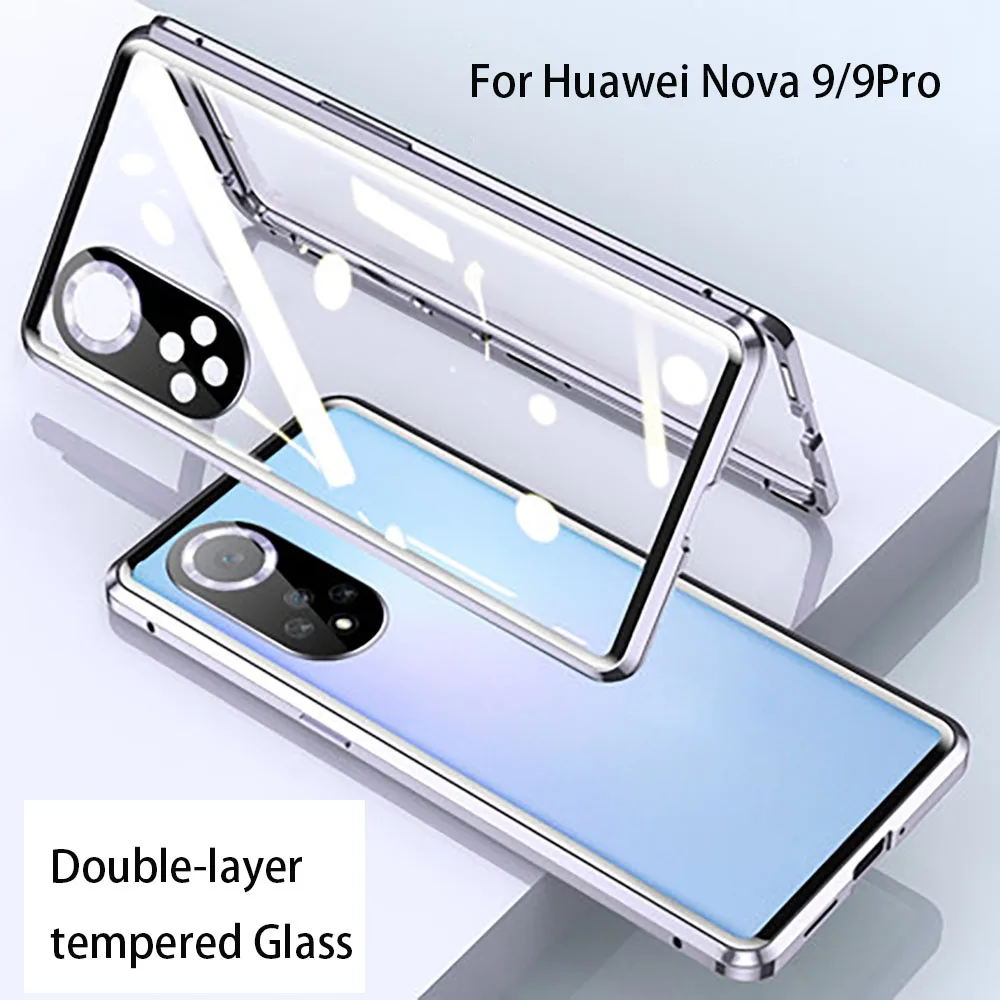 Prottective Case For Huawei Nova 9 Double-layer Tempered Glass Case For Huawei Nova 9 Pro Full Cover Transparent Shell