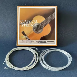 Classic guitar strings, nylon core, silver bathed, wound copper alloy, normal voltage, 6 set, 028-043 10 Main Sales Nylon guitar rope - №8