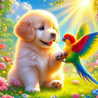 EverShine Diamond Embroidery Animal Dog DIY Handmade Diamond Painting Parrot Full Kits Mosaic Wall Decoration And Creative Gifts