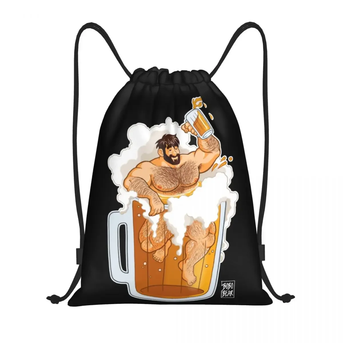 Custom Adam Gosta De Um Saco De Cordão De Cerveja Grande, Compras De Ioga Mochilas, Orgulho Gay Sports Gym Sackpack, Bobo Bear