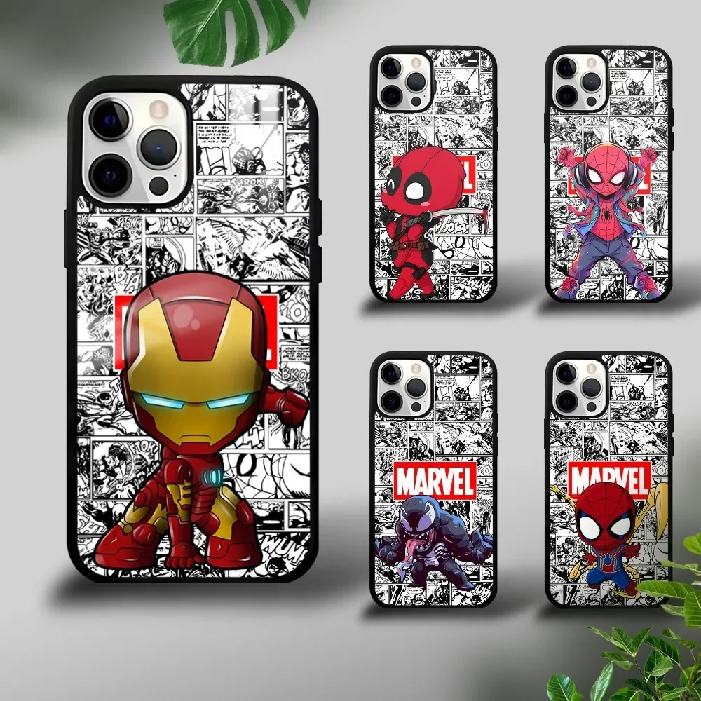 Iron Man Spiderman Deadpool Phone Case For iPhone 16 15 14 13 12 11 Pro Xs Max Mini Plus Celulares Hard Funda