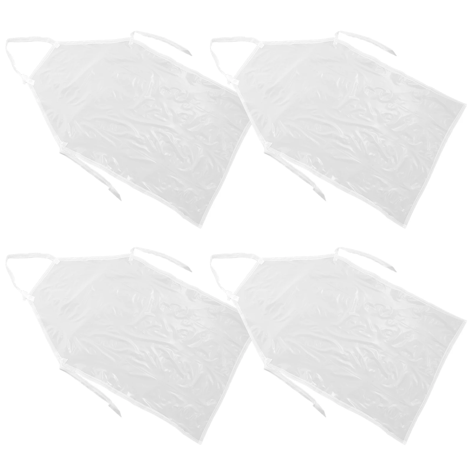 

4Pcs Waterproof Kitchen Aprons Frosted PVC Oil Proof Cooking Apron for Grilling Dog Grooming Gardening Reusable Adjustable
