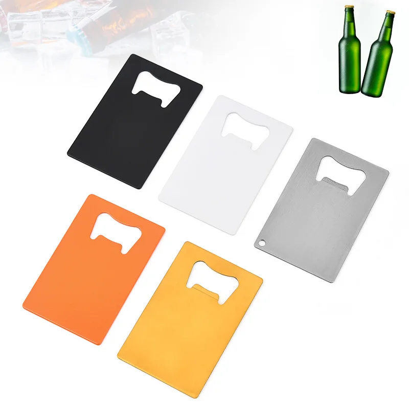 

500pcs/lot Fast Shipping Wallet Size Stainless Steel Credit Card Bottle Opener Business Card Beer Openers