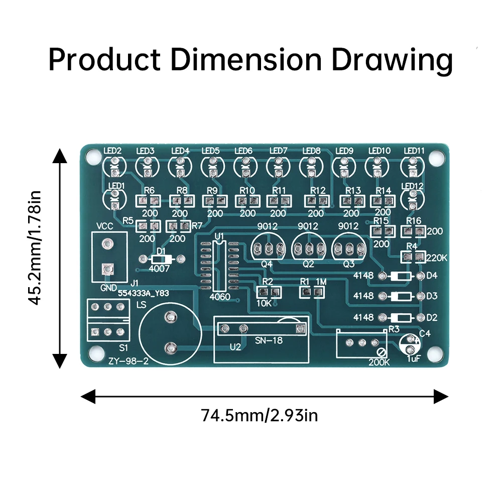 DIY CD4060 SMD Music Lantern Circuit Welding Kit LED Color Light Circuit Soldering Dream Light Module DC 4.5-5V Experiment Learn