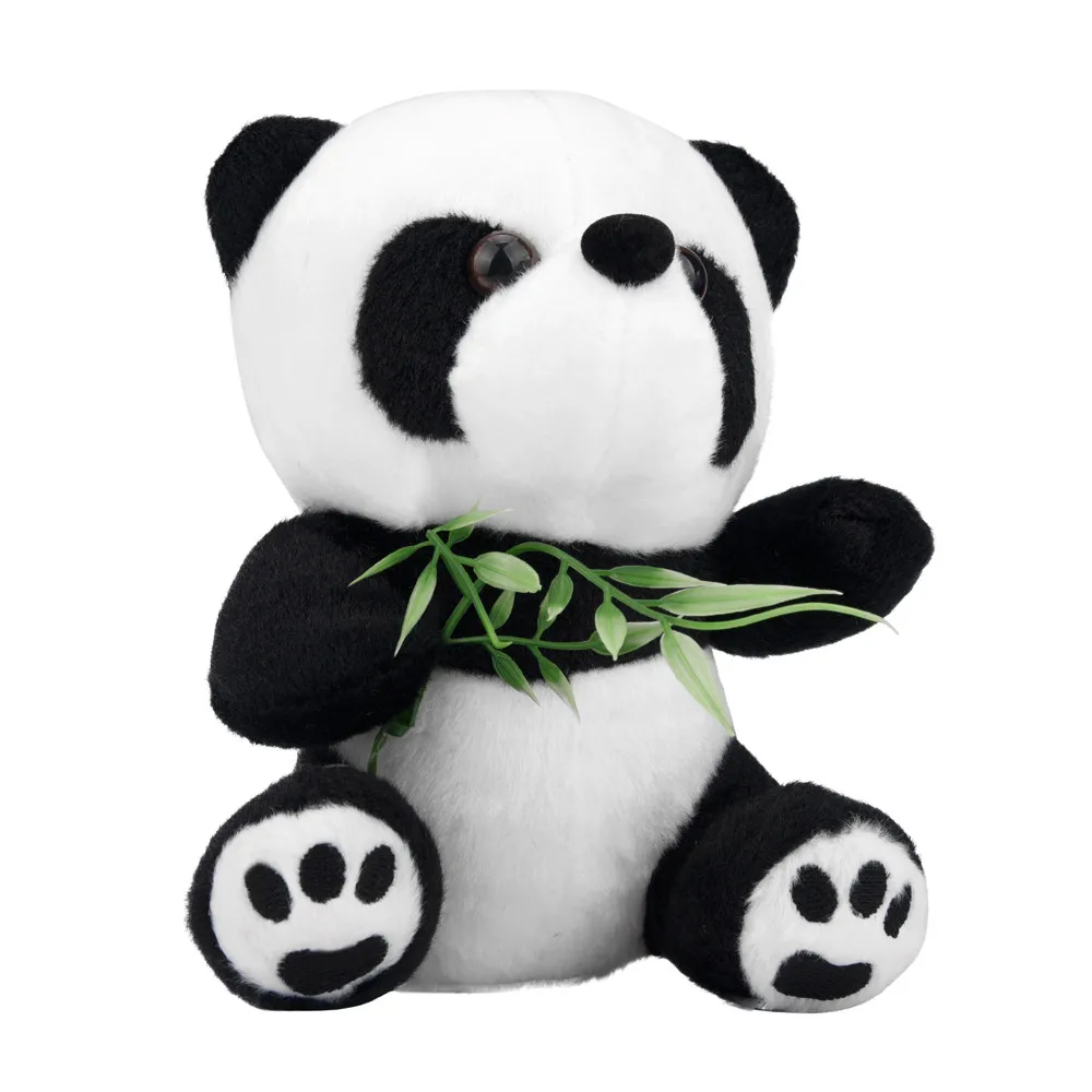 

Lovely Soft Panda With Bamboo Plush Toy Classic Realistic Hot Selling Cute Panda Doll Suitable Gift For Parent Friend Children