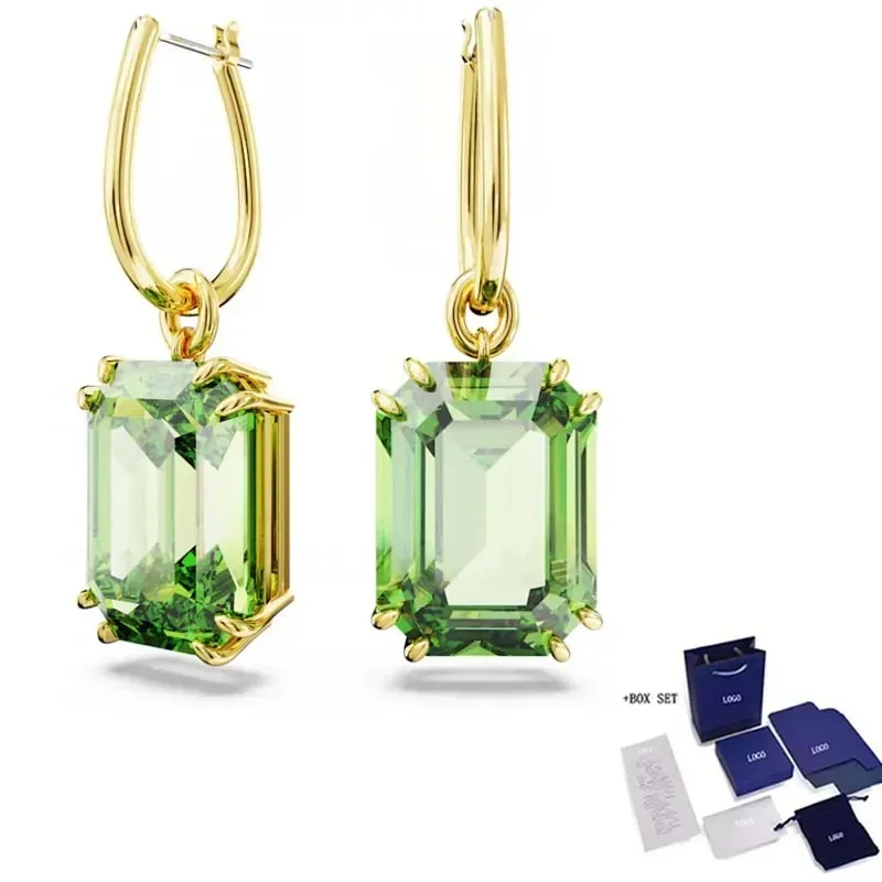 2024 SW New Millenia drop shaped earrings octagonal cut green lady romantic Qixi gift