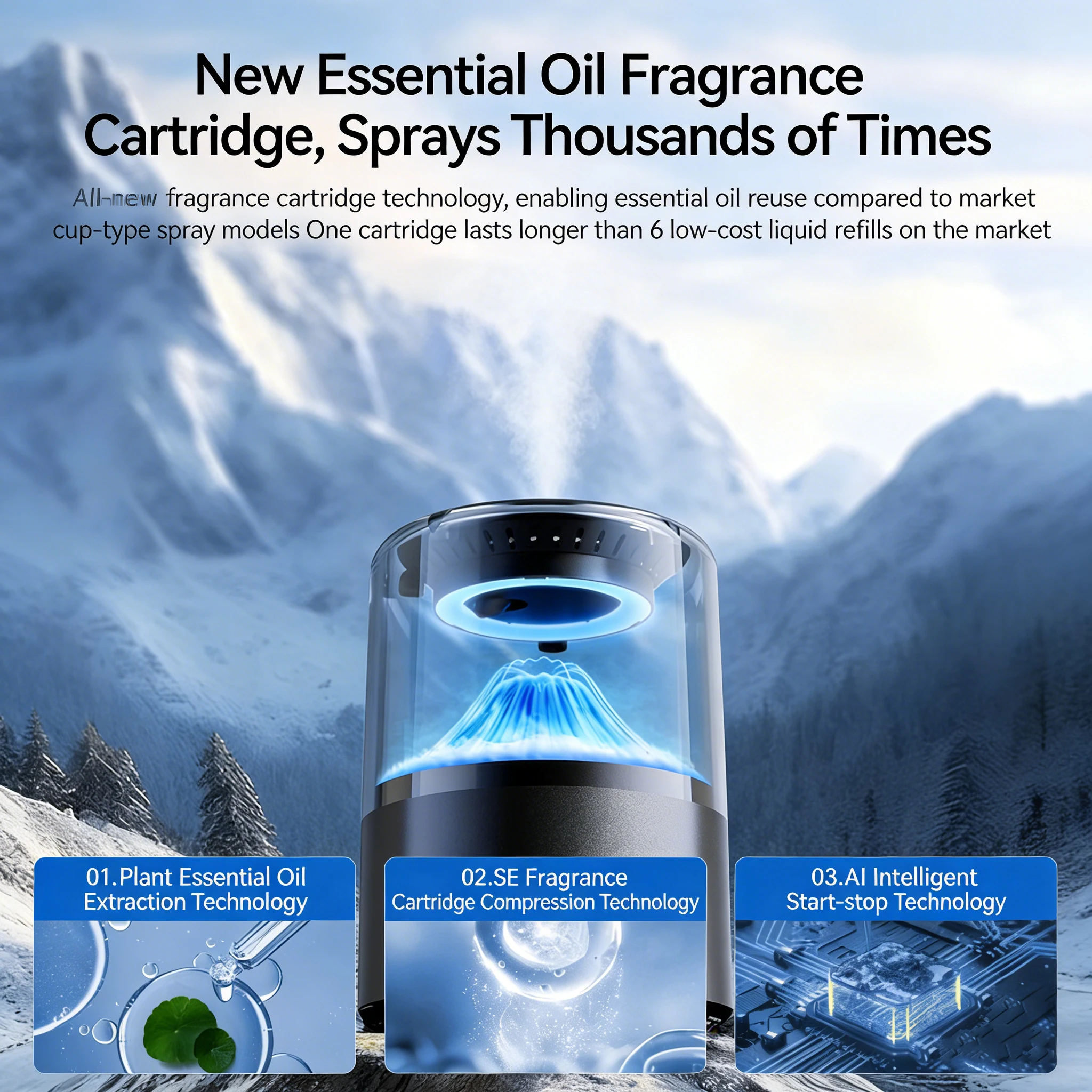 Car Aromatherapy Cloud Mist Machine Automatic Spray Premium Car Perfume Long-Lasting Fragrance High-End Vehicle Aromatherapy view 2