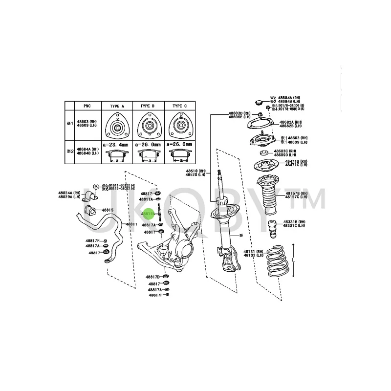 4881952010 4881752010 Applicable to We ic hi Balance bar assembly repair kit