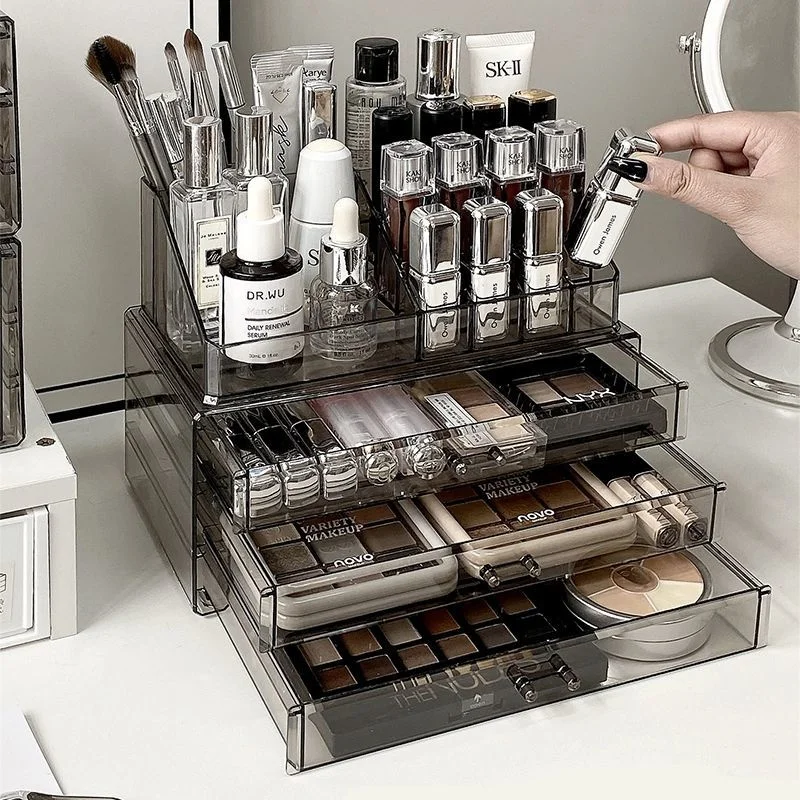 Makeup Organizer Cosmetic Storage Box Drawer Desktop Lipstick Holder Skincare Rack Vanity Shelf Jewelry Case Cosmetic Box