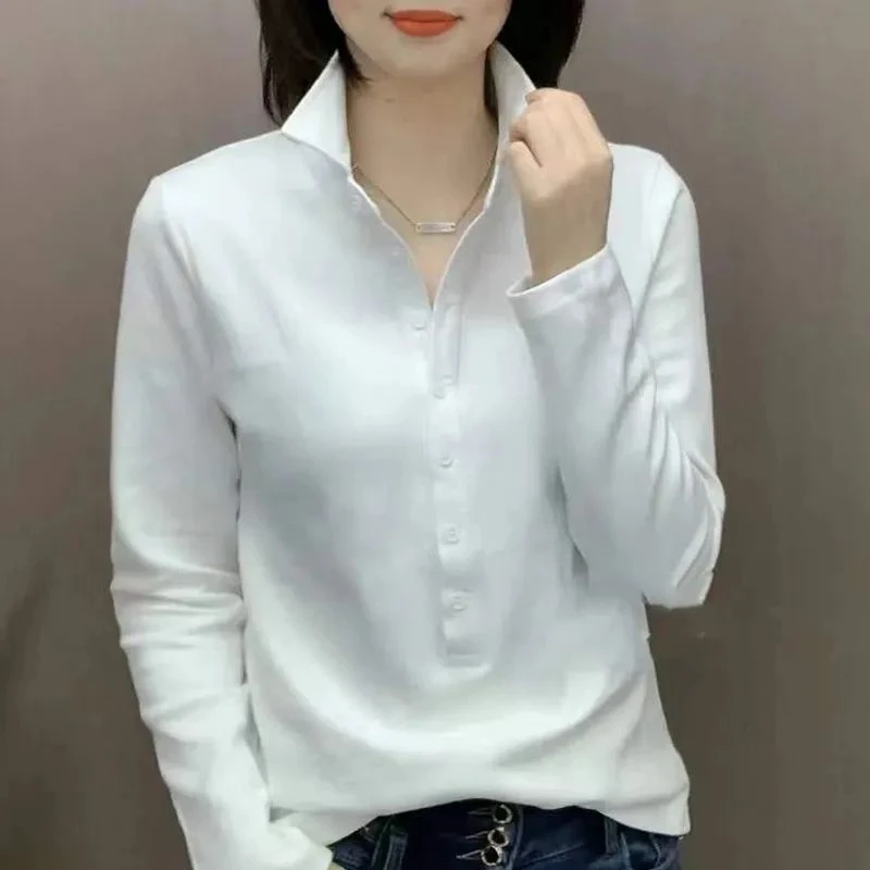 

Casual Long Sve Ne irt 2024 Spring Autumn New Sle Korean Faion Versatile Slimming Trendy T-irt Casual irt