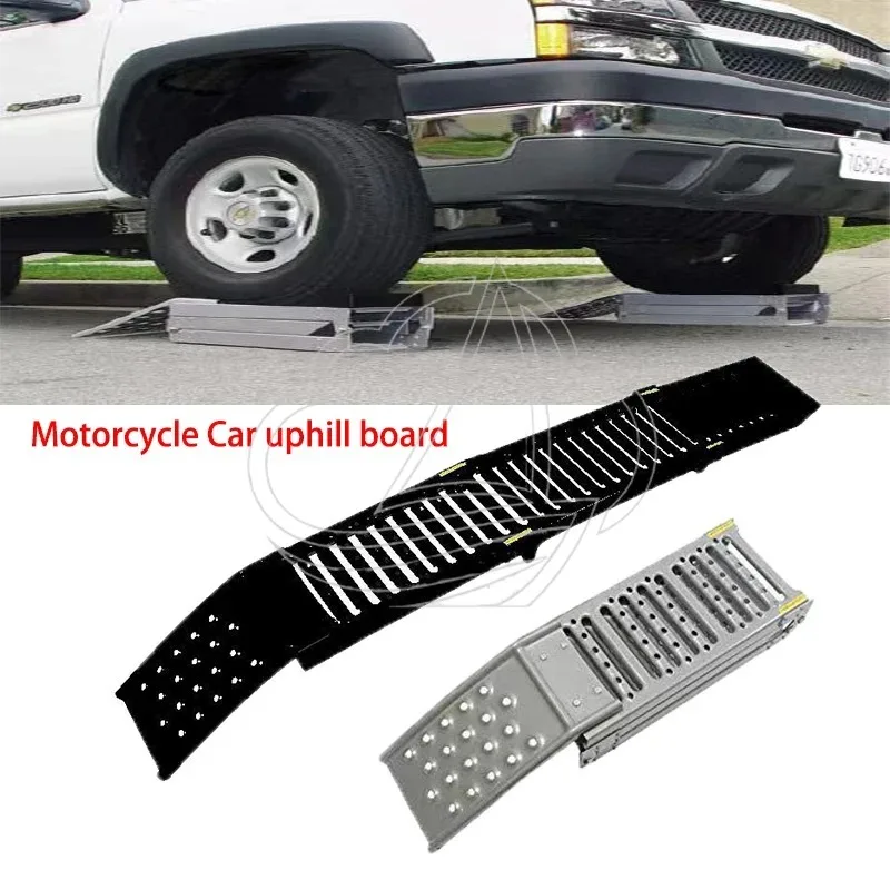 Portable Triple Fold Motorcycle Ramp for ATV UTV Pickup Truck, 340Kg Load Capacity