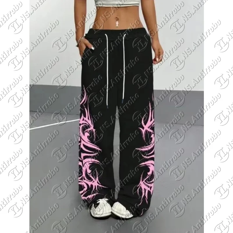 2026 Modische Y2K-Hosen mit Druckmuster für Herren und Damen, High Street Vintage Hip Hop Lässige Paar-Hosen, Hochwertige Weite Hosen – Detail 9
