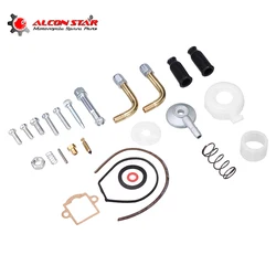 Alconstar  For DELLORTO Carburetor Repair Kit For SHA 15.15 Float Pivot Pin 90° Cable Elbow Kit Manifold Sleeve  Cover Gasket