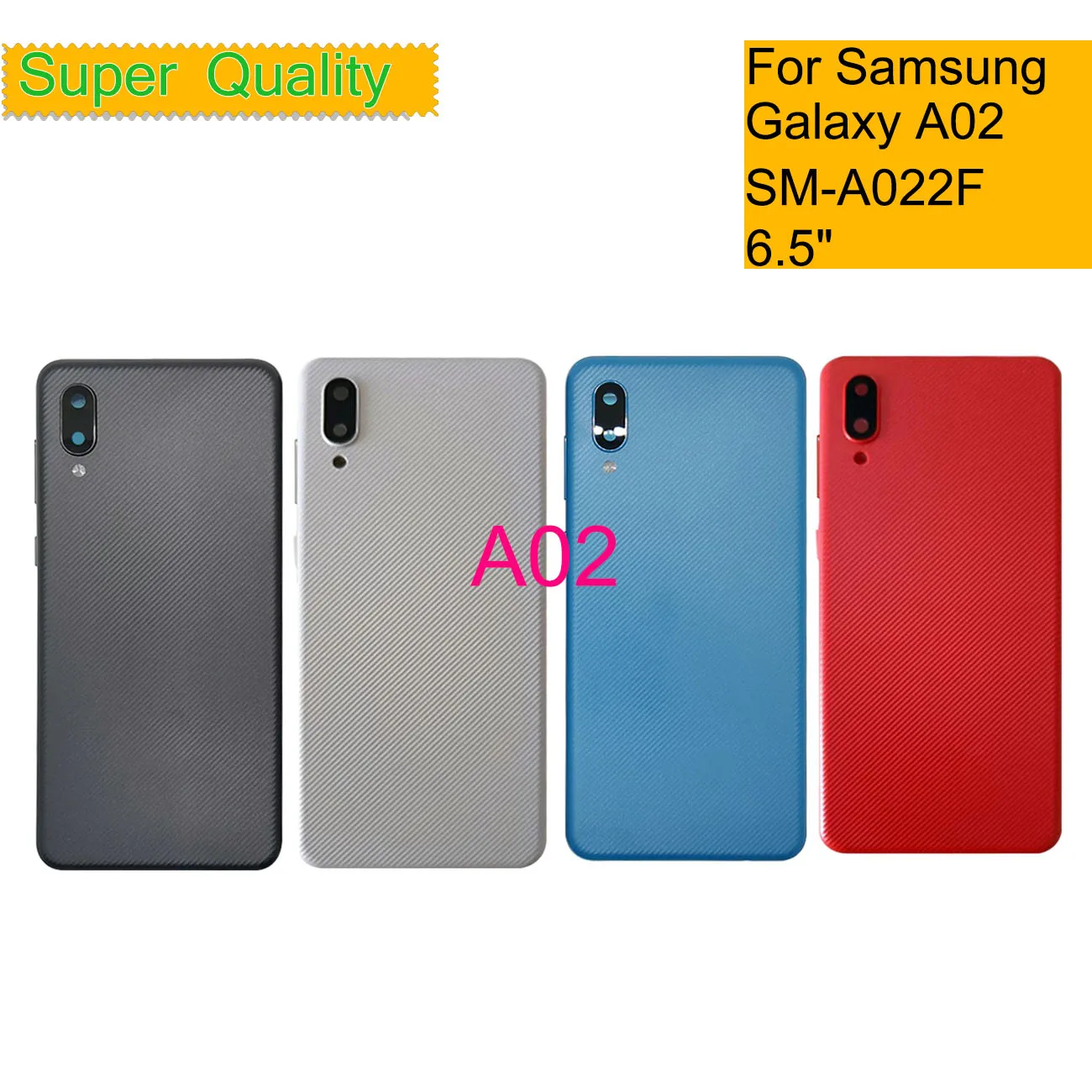 10Pcs/Lot For Samsung Galaxy A02 A022 A022F SM-A022F Housing Back Cover Case Rear Battery Door Chassis Housing Replacement